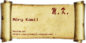 Móry Kamil névjegykártya